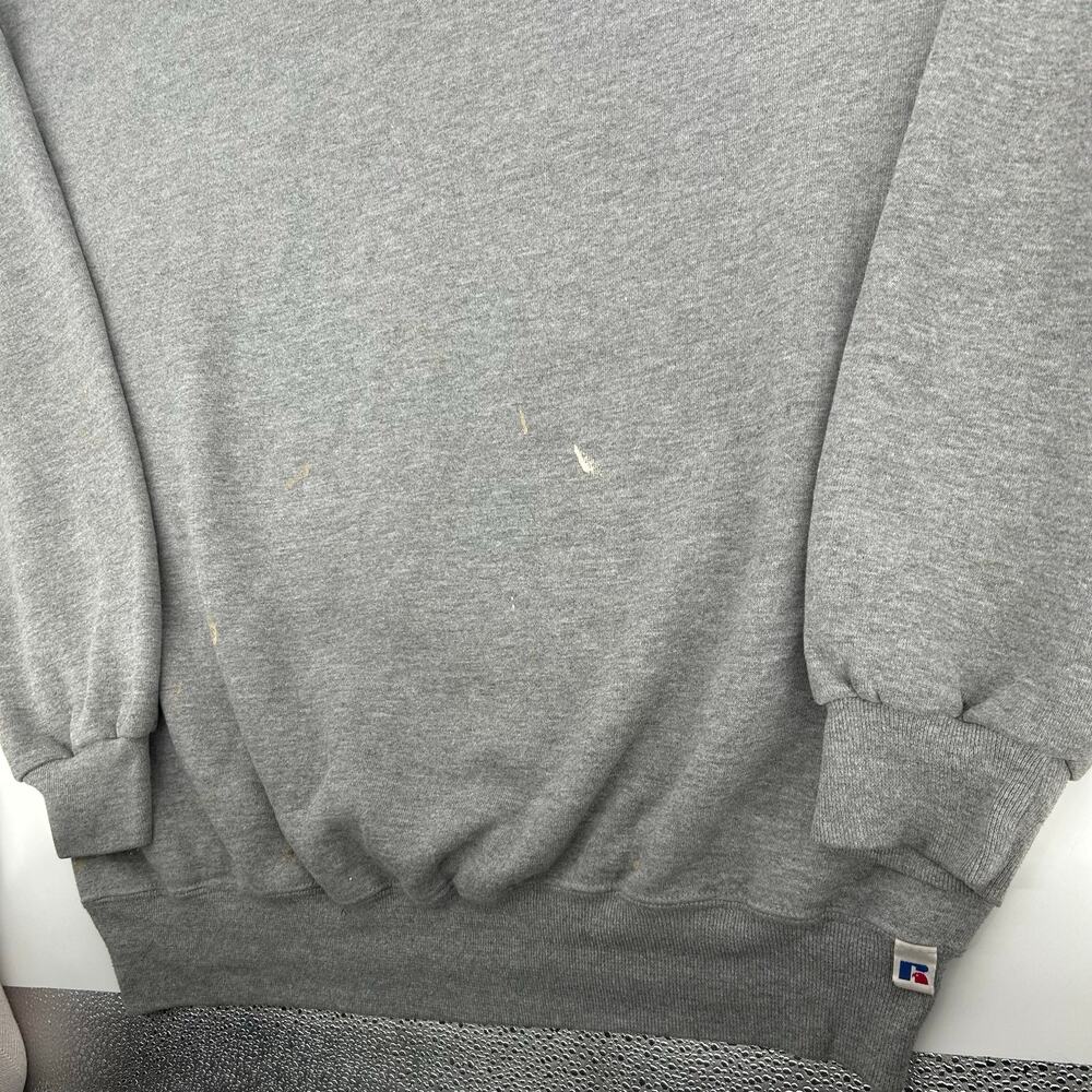 Vintage 90s y2k Men's Grey Russell Athletic Blank Boxy Crewneck Sweatshirt 2XL - Picture 7 of 10